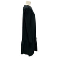 Load image into Gallery viewer, Hubert Gasser Black Long Sleeved Ruffled Hem Corduroy Dress
