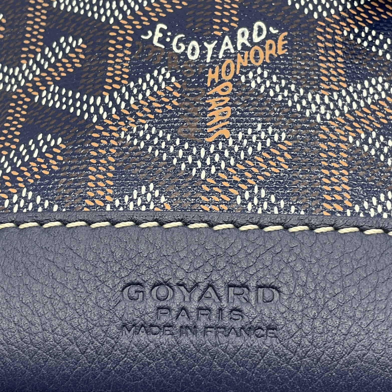 Goyard Navy Blue Goyardine Petit Flot Bucket Bag PM