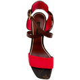 Load image into Gallery viewer, Louis Vuitton Mono Coral Stacked Heel Sandals
