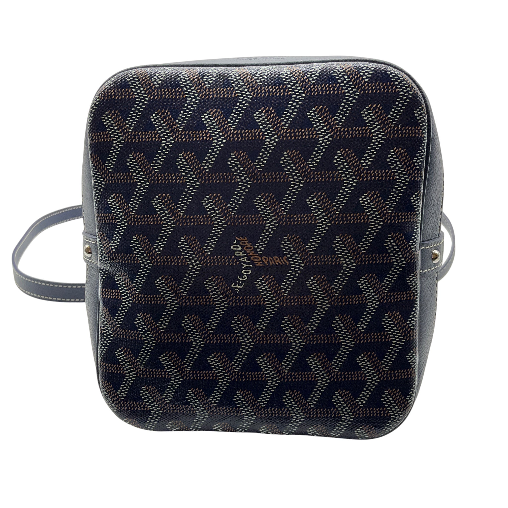 Goyard Navy Blue Goyardine Petit Flot Bucket Bag PM