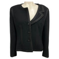 Load image into Gallery viewer, Chanel Black 2002 Cruise Resort Collection Asymmetric Neckline Single Breasted Tweed Jacket
