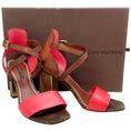 Load image into Gallery viewer, Louis Vuitton Mono Coral Stacked Heel Sandals
