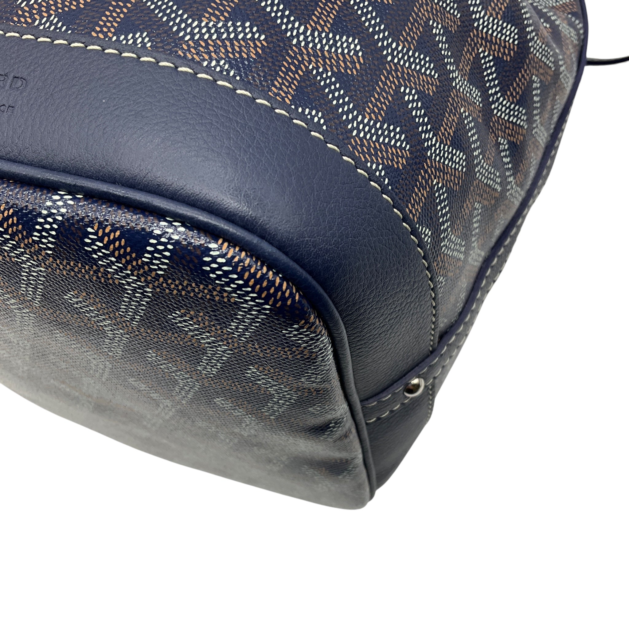 Goyard Navy Blue Goyardine Petit Flot Bucket Bag PM
