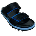 Load image into Gallery viewer, Dries van Noten Black / Blue Calf Hair Velcro Strap Sandals

