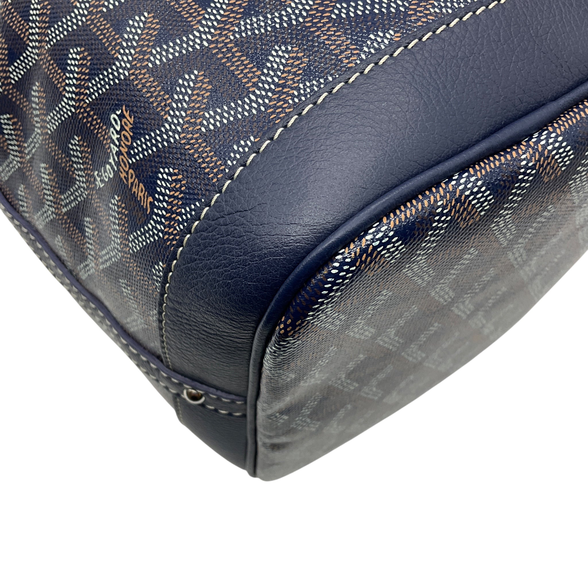 Goyard Navy Blue Goyardine Petit Flot Bucket Bag PM