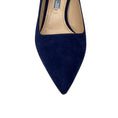 Load image into Gallery viewer, Prada Blue Suede Low Heel Pumps
