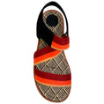 Load image into Gallery viewer, Dries van Noten Orange / Rust Suede and Striped Canvas Sandals
