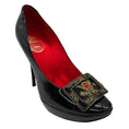 Load image into Gallery viewer, Roger Vivier Black God Save the Queen Patent Leather Buckle Platform Pumps
