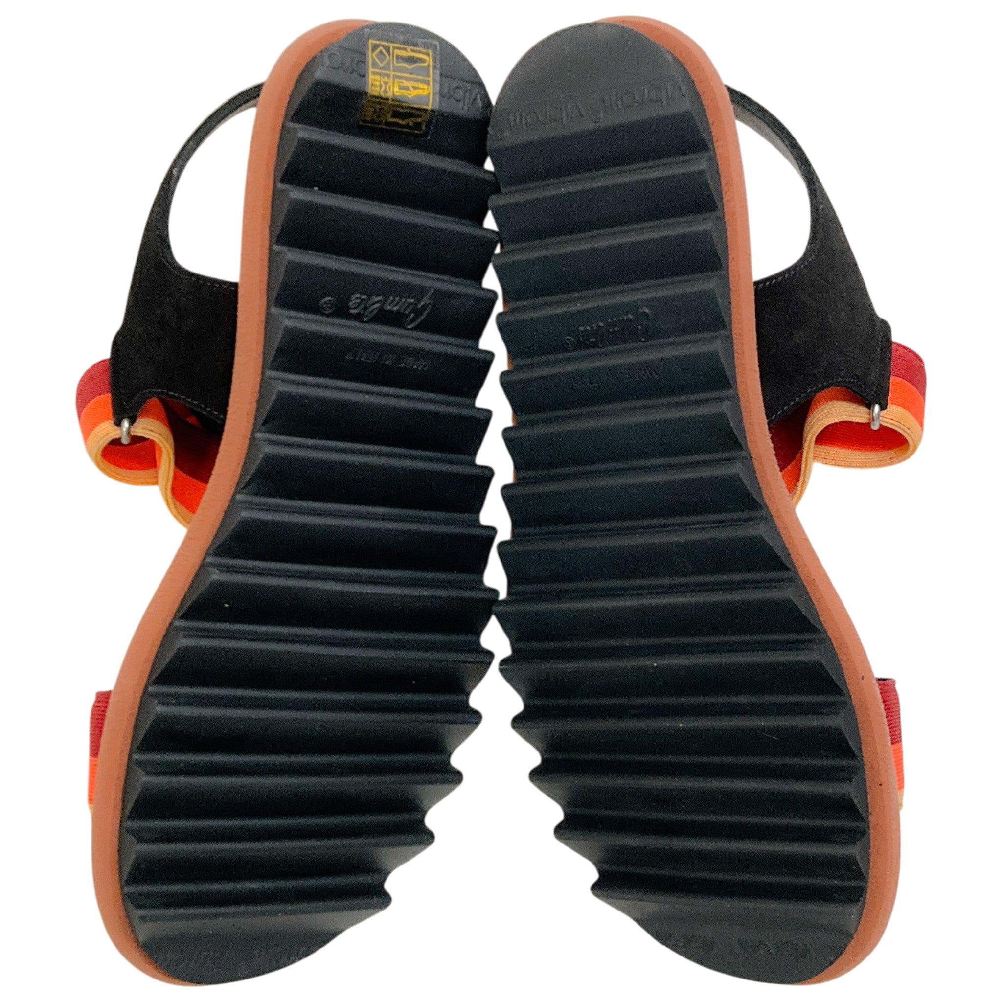 Dries van Noten Orange / Rust Suede and Striped Canvas Sandals