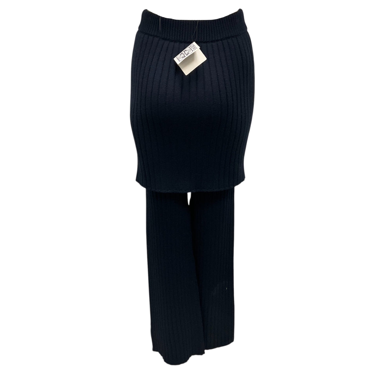 Loewe Navy Blue / Marino Layered Wool Knit Skirt Trousers