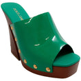 Load image into Gallery viewer, Dolce & Gabbana Green Patent Leather Platform Clogs

