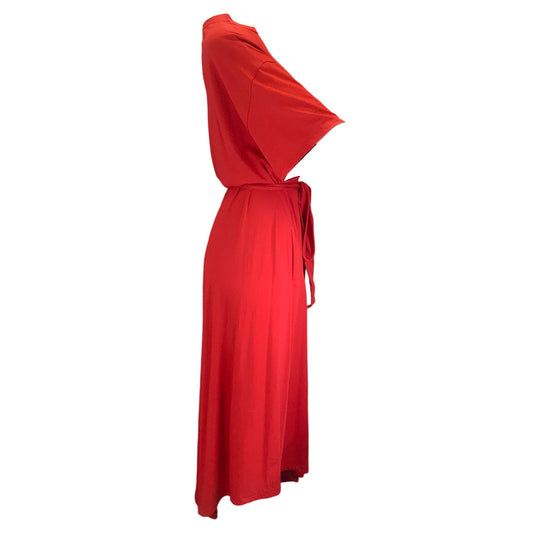 Alexandre Vauthier Red Stretch Jersey Asymmetrical Midi Dress