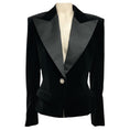 Load image into Gallery viewer, Alexandre Vauthier Black Crystal Embellished Velvet Tuxedo Blazer
