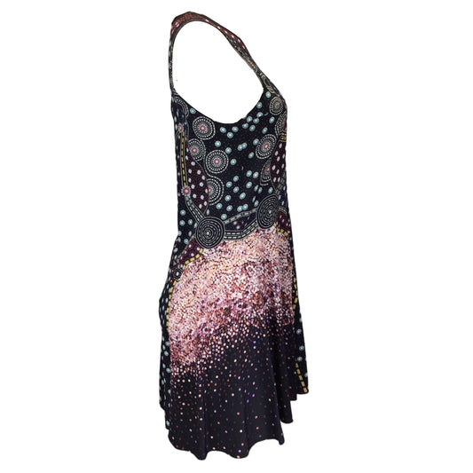 Mary Katrantzou Black Multi Printed Sleeveless Silk Dress