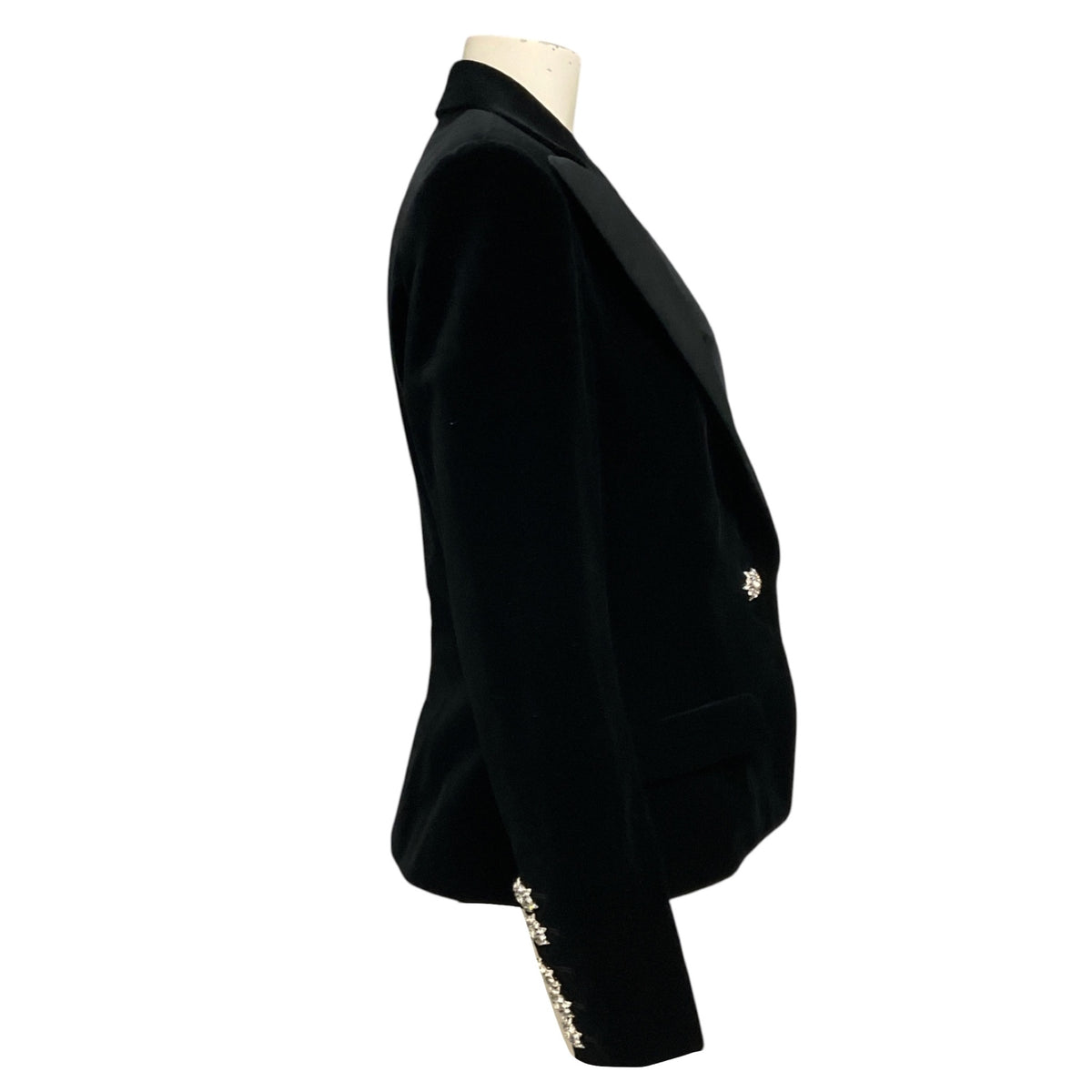 Alexandre Vauthier Black Crystal Embellished Velvet Tuxedo Blazer