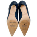 Load image into Gallery viewer, Arteana Navy Blue Leather Booties with Lace Embroidered Cuff
