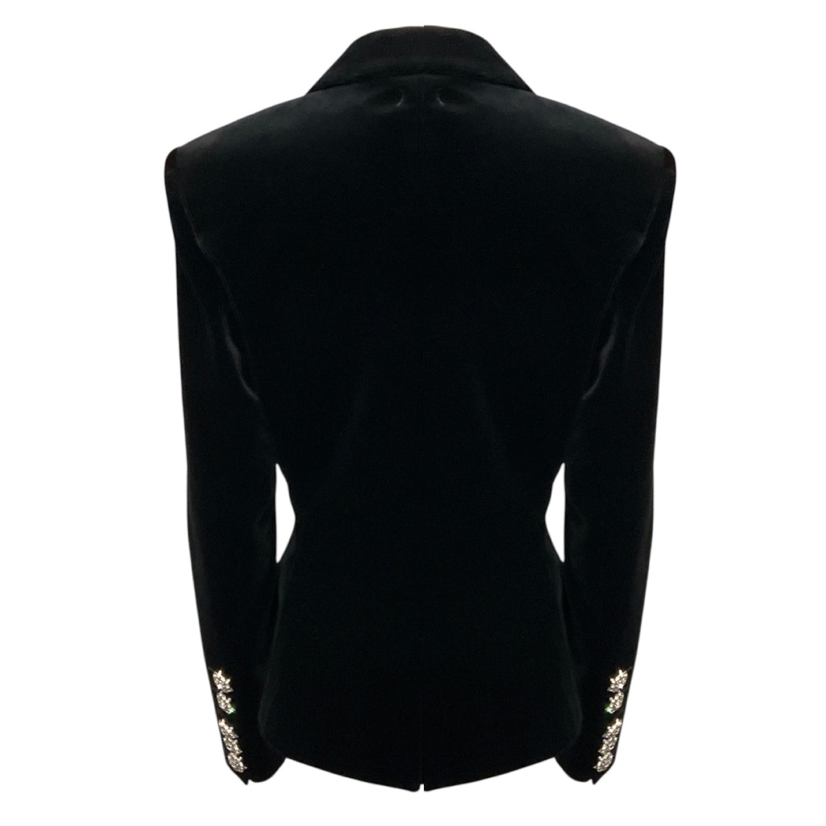 Alexandre Vauthier Black Crystal Embellished Velvet Tuxedo Blazer