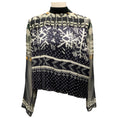 Load image into Gallery viewer, Sacai Black Multi Pleated Fairisle Print Chiffon Blouse
