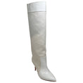 Load image into Gallery viewer, Paris Texas Bone China Embossed Croco Canvas Tall Boots

