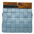 Load image into Gallery viewer, Bottega Veneta Light Blue Intrecciato Leather Snap Clutch Bag
