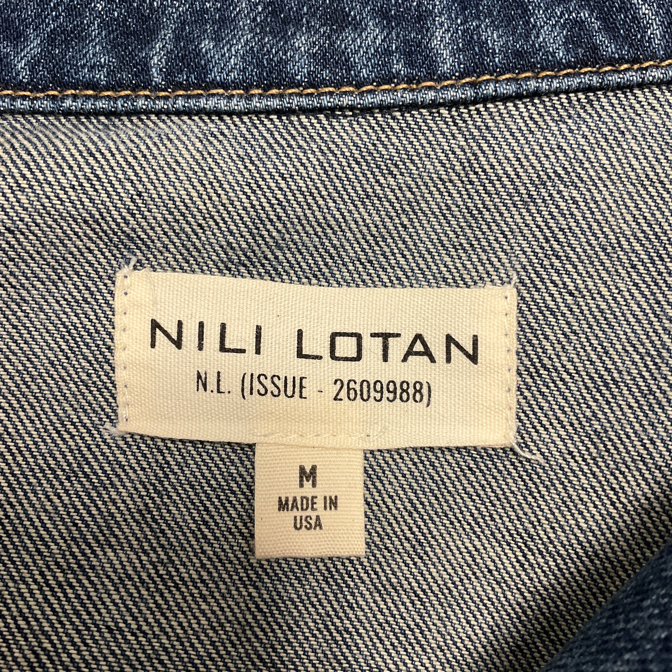 Nili Lotan Blue Simon Wash Patch Pocket Georgy Denim Jacket