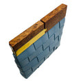 Load image into Gallery viewer, Bottega Veneta Light Blue Intrecciato Leather Snap Clutch Bag
