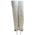 Load image into Gallery viewer, Paris Texas Bone China Embossed Croco Canvas Tall Boots
