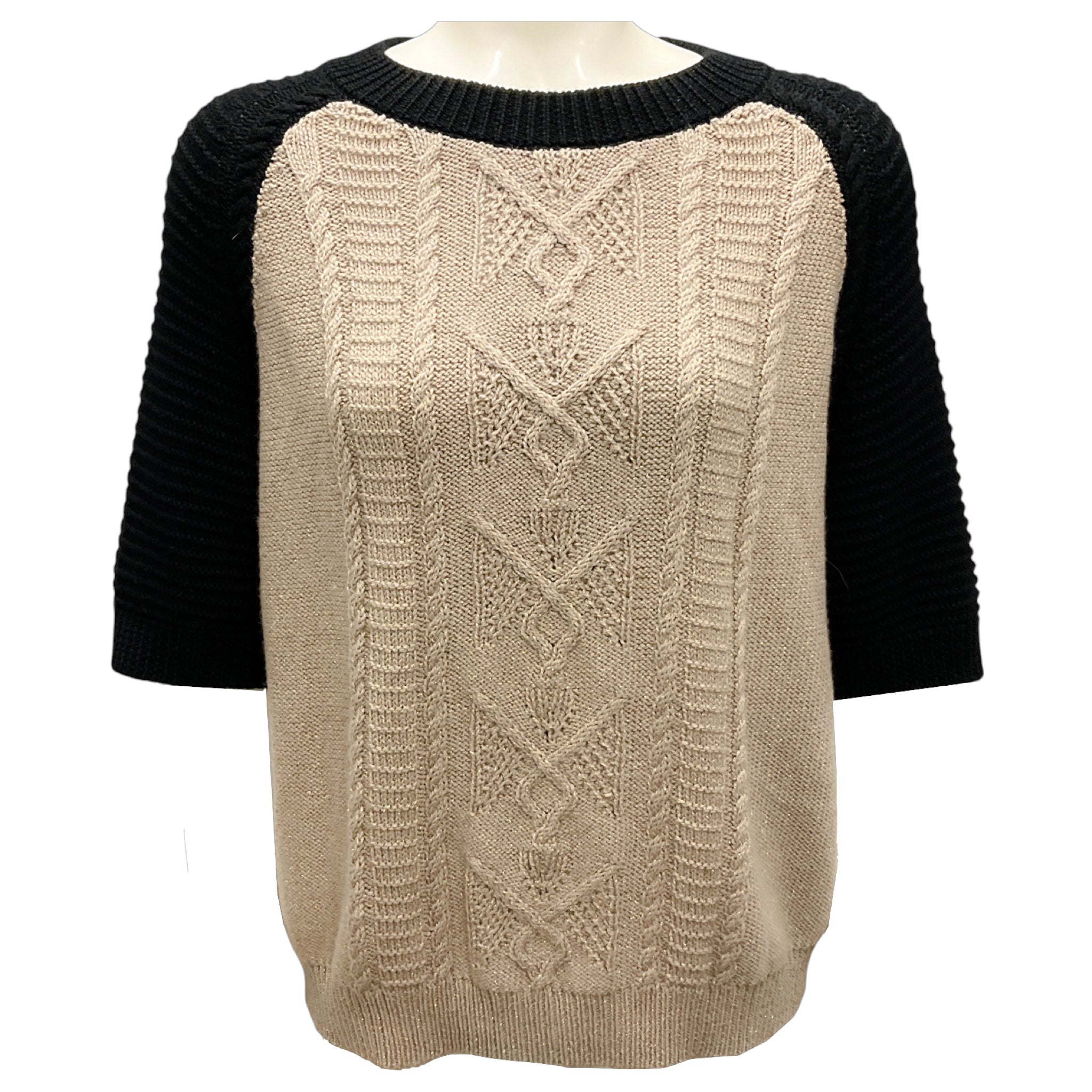 St. John Camel Caviar Spring Wool Knit Sweater