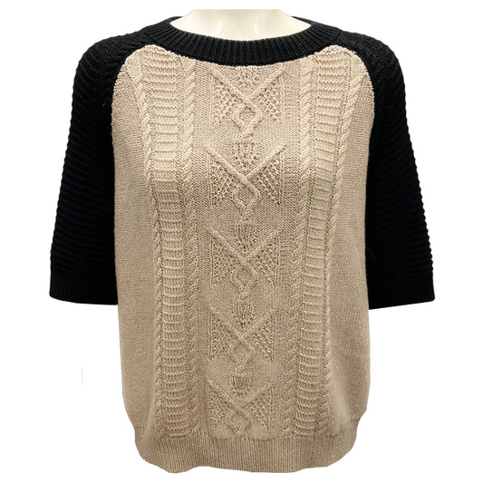 St. John Camel Caviar Spring Wool Knit Sweater