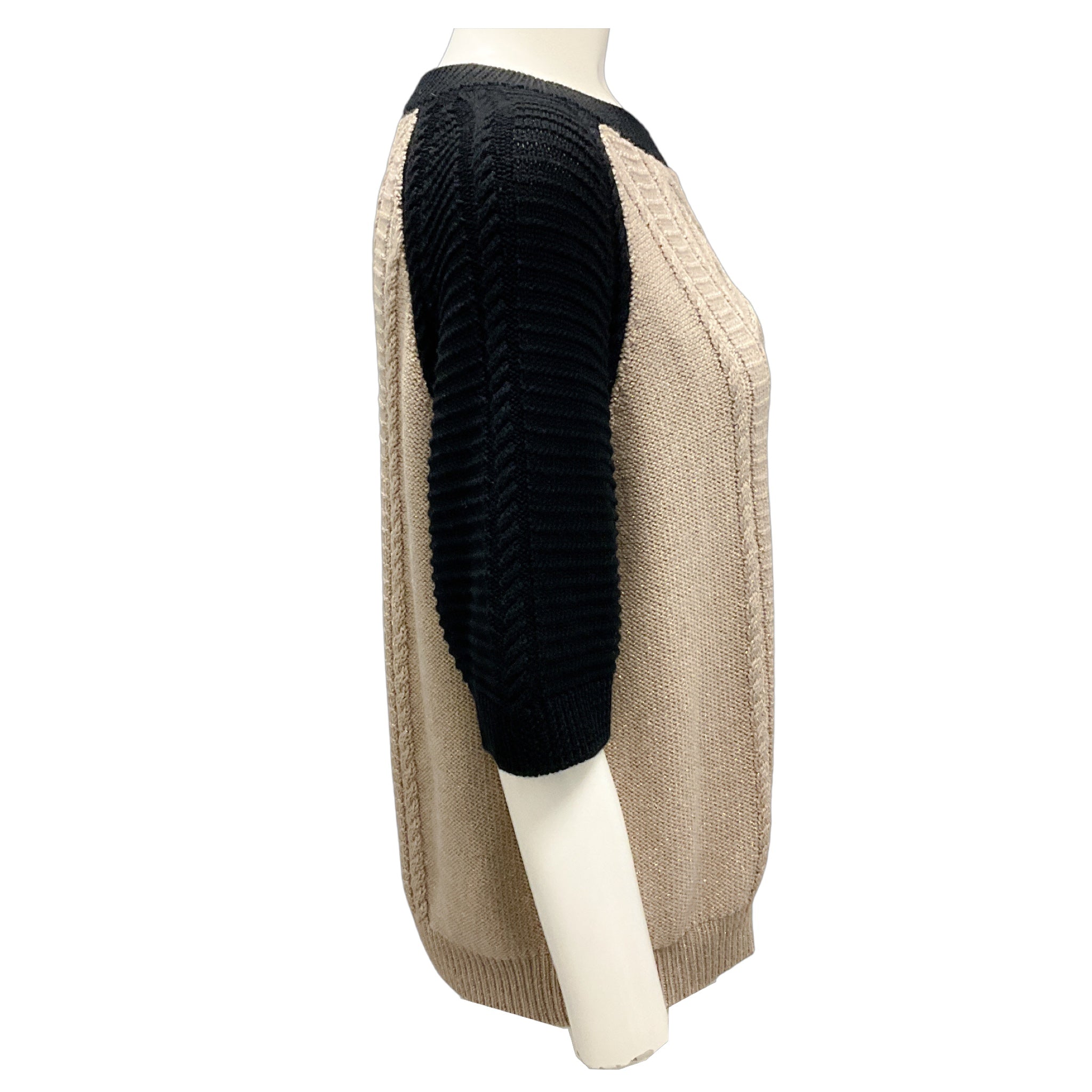 St. John Camel Caviar Spring Wool Knit Sweater