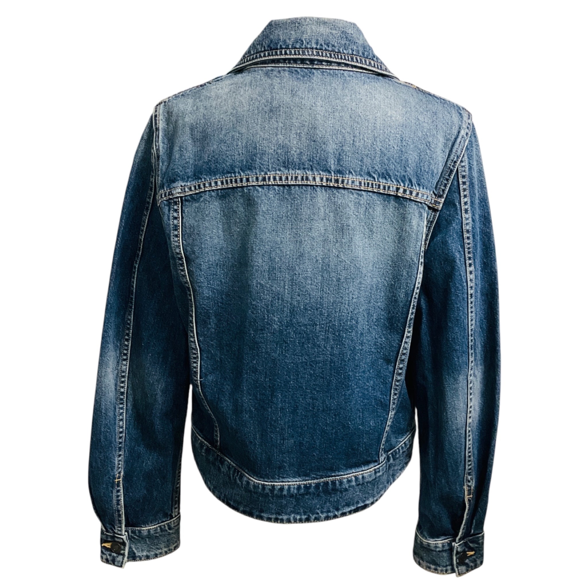 Nili Lotan Blue Simon Wash Patch Pocket Georgy Denim Jacket