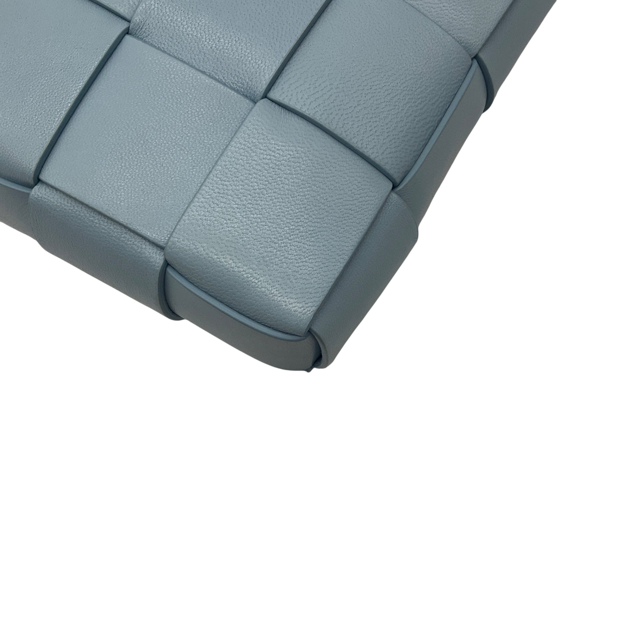 Bottega Veneta Light Blue Intrecciato Leather Snap Clutch Bag