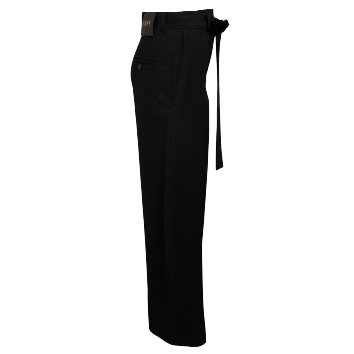 Loewe Black Belted Tailored Wool Trousers