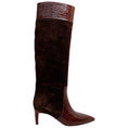 Load image into Gallery viewer, Paris Texas Chocolate Embossed Croco Suede Tall Boots
