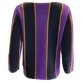 Load image into Gallery viewer, Dries van Noten Purple / Gold / Black Striped Long Sleeved Merino Wool Knit Sweater
