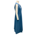 Load image into Gallery viewer, Jil Sander Blue Sleeveless V-Neck Crepe Midi Dress
