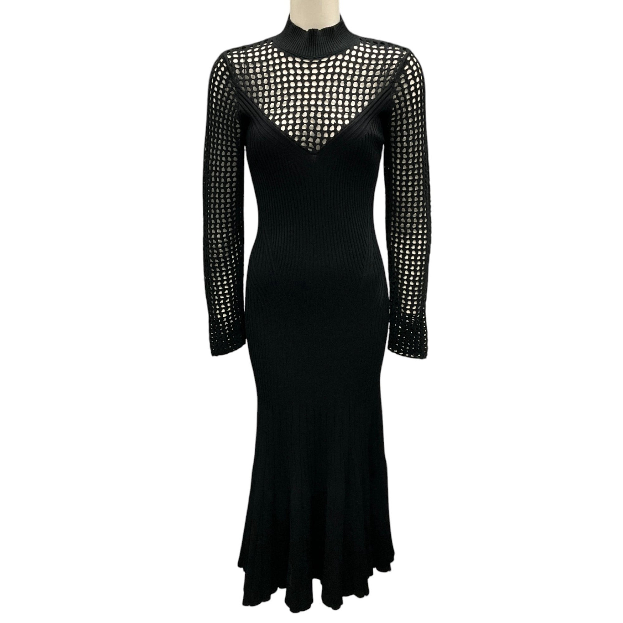 Jonathan Simkhai Black Crochet Knit Midi Dress