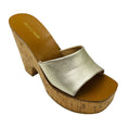 Load image into Gallery viewer, Veronica Beard Gold Metallic Paulita Platform Wedge Sandals
