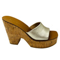 Load image into Gallery viewer, Veronica Beard Gold Metallic Paulita Platform Wedge Sandals
