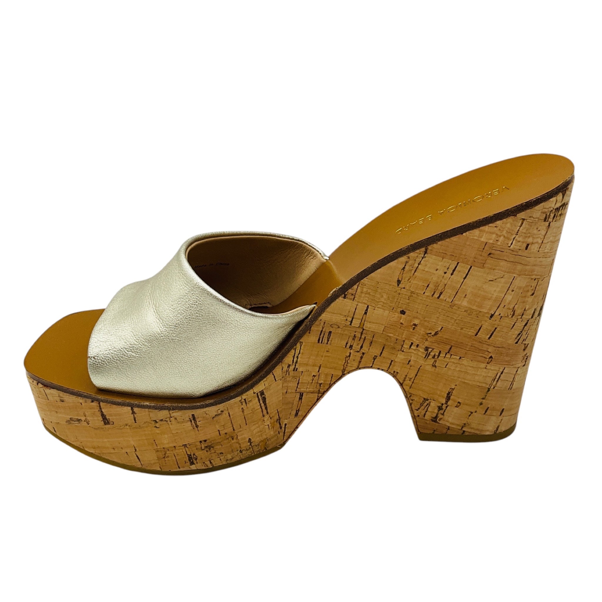 Veronica Beard Gold Metallic Paulita Platform Wedge Sandals