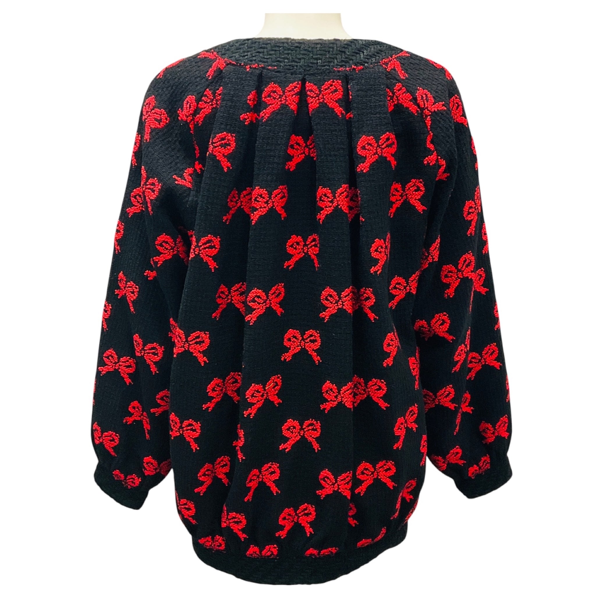 Gucci Black / Red Tweed Oversized Bomber Jacket