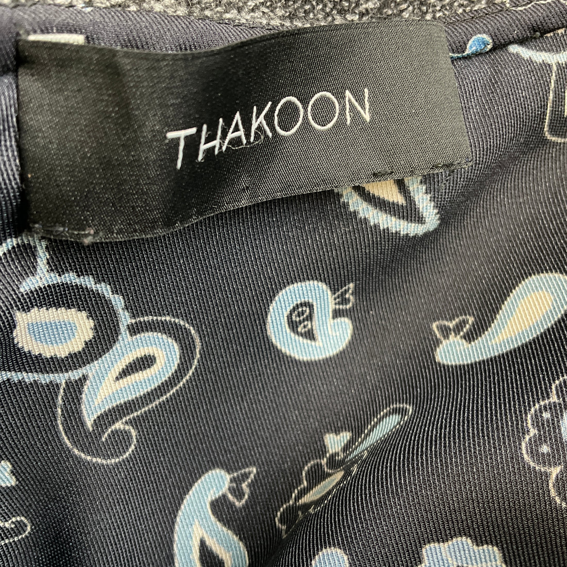 Thakoon Grey / Navy Blue Tweed and Paisley Dress