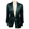 Load image into Gallery viewer, Yves Saint Laurent RARE Forest Green Tie Waist Silk Jacket
