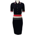 Load image into Gallery viewer, Thom Browne Navy / Red / White Cotton Rib Knit Polo Dress

