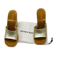 Load image into Gallery viewer, Veronica Beard Gold Metallic Paulita Platform Wedge Sandals
