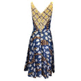 Load image into Gallery viewer, Alexandre Blanc Beige / Yellow / Blue Multi Sleeveless Crossover Midi Dress
