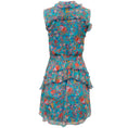 Load image into Gallery viewer, Saloni Turquoise Multi Floral Tilly Ruffle Belted Dress
