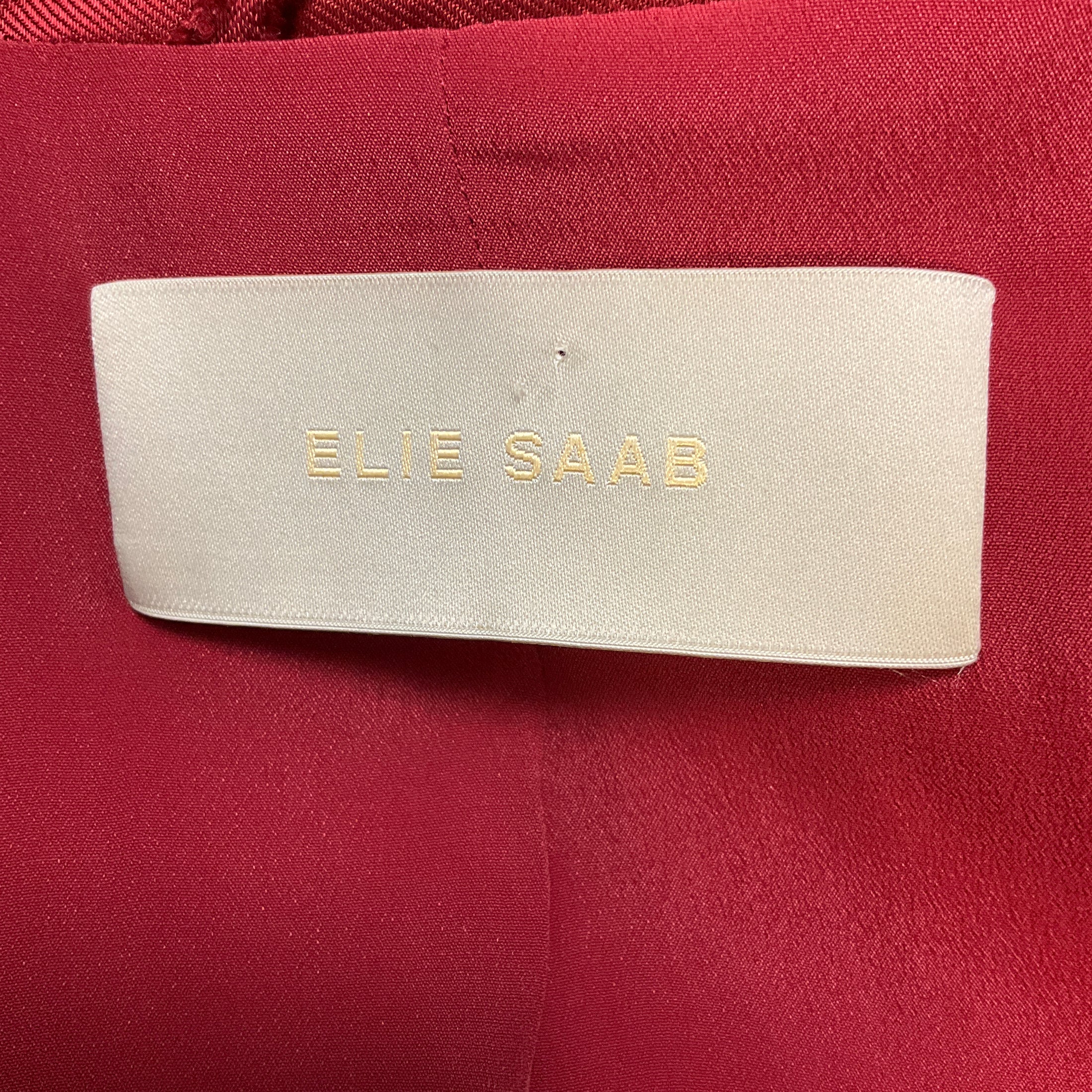 Elie Saab Luscious Red Double Breasted Jacquard Blazer