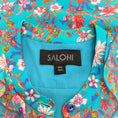 Load image into Gallery viewer, Saloni Turquoise Multi Floral Tilly Ruffle Belted Dress
