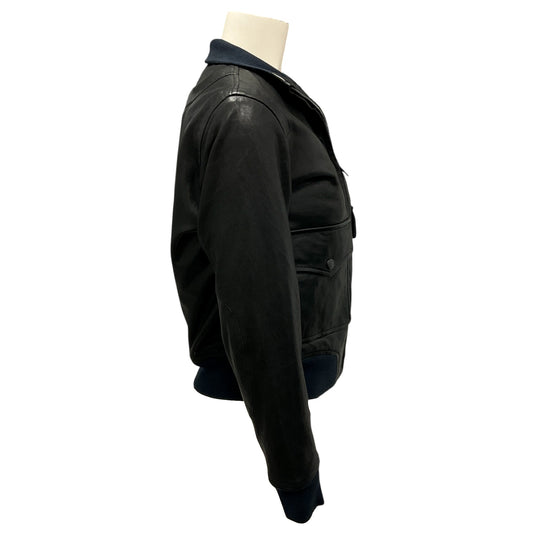 Rag & Bone Black Mila Lambskin Leather Bomber Jacket
